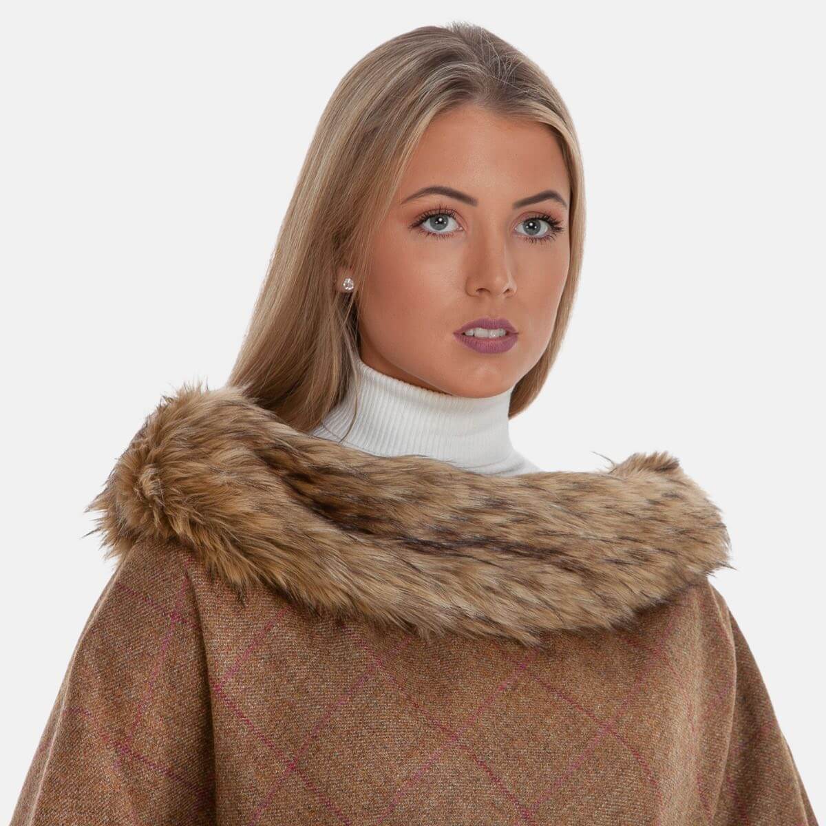 Coast amber faux fur on sale cape