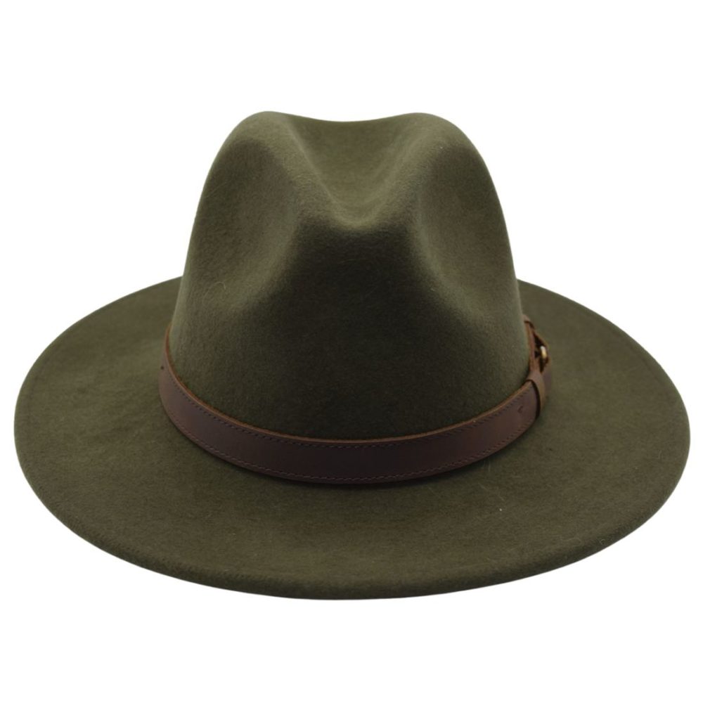 Green Pure Wool Fedora Hat from Grace and Dotty - Grace and Dotty