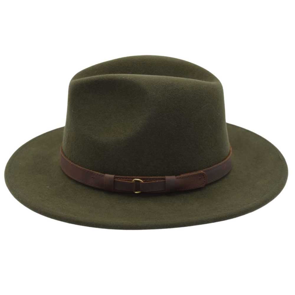 Green Pure Wool Fedora Hat from Grace and Dotty - Grace and Dotty