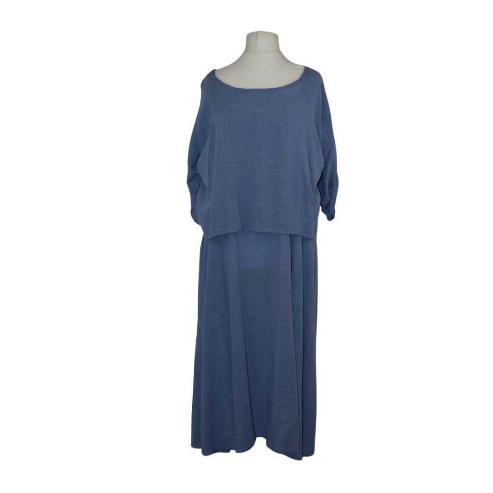 Dusky Blue 2 Piece Dress