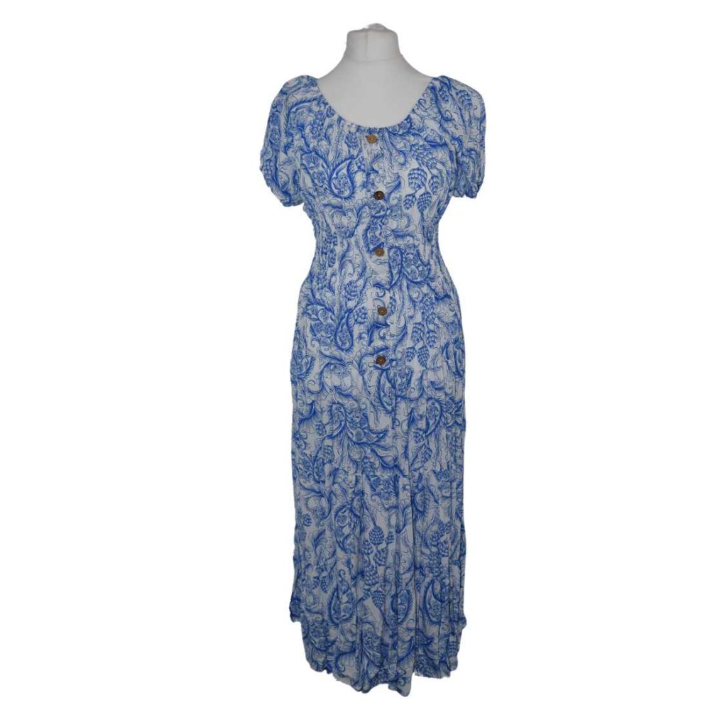 Blue OTS Midi Dress